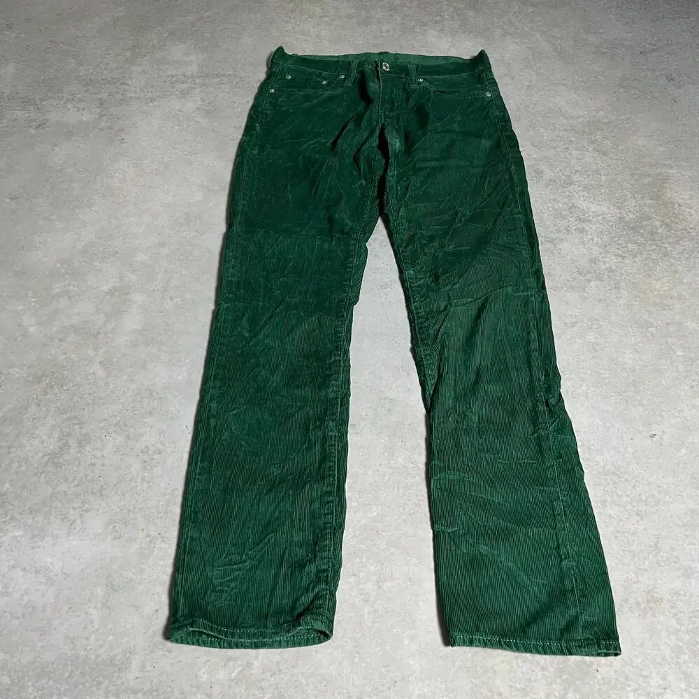 Levi’s 511 Slim Fit Mens Corduroy Pants 30x32 Green Stretch 5 Pocket Jeans
